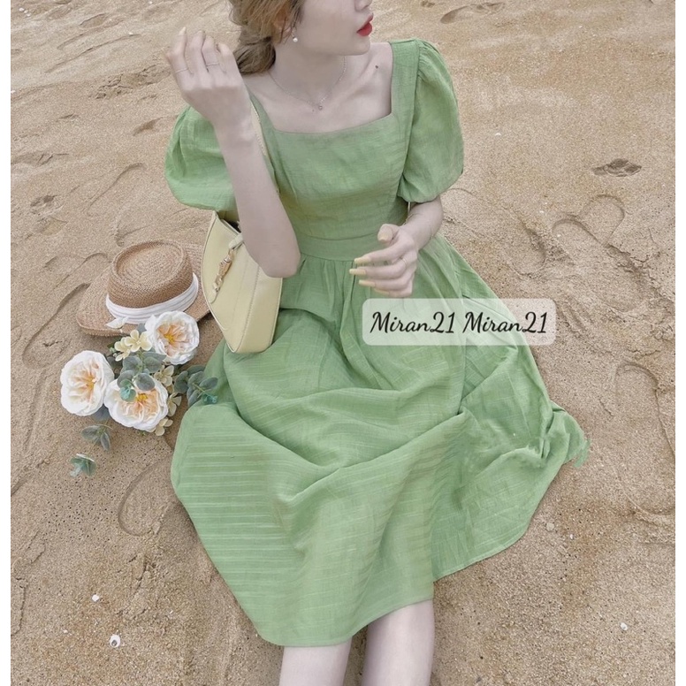 Váy Maxi Đi Biển Tay Bồng Hai Lớp