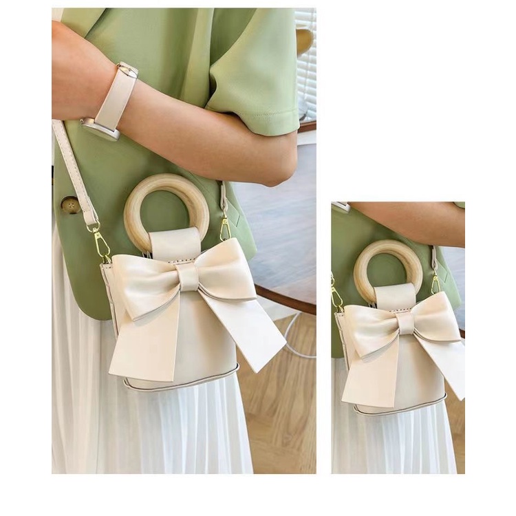 Túi Xách Handmade, Túi Nơ Da PU Quai Xách Tròn ❤️ Quà Tặng Sinh Nhật Bạn Gái Vô Cùng Ý Nghĩa