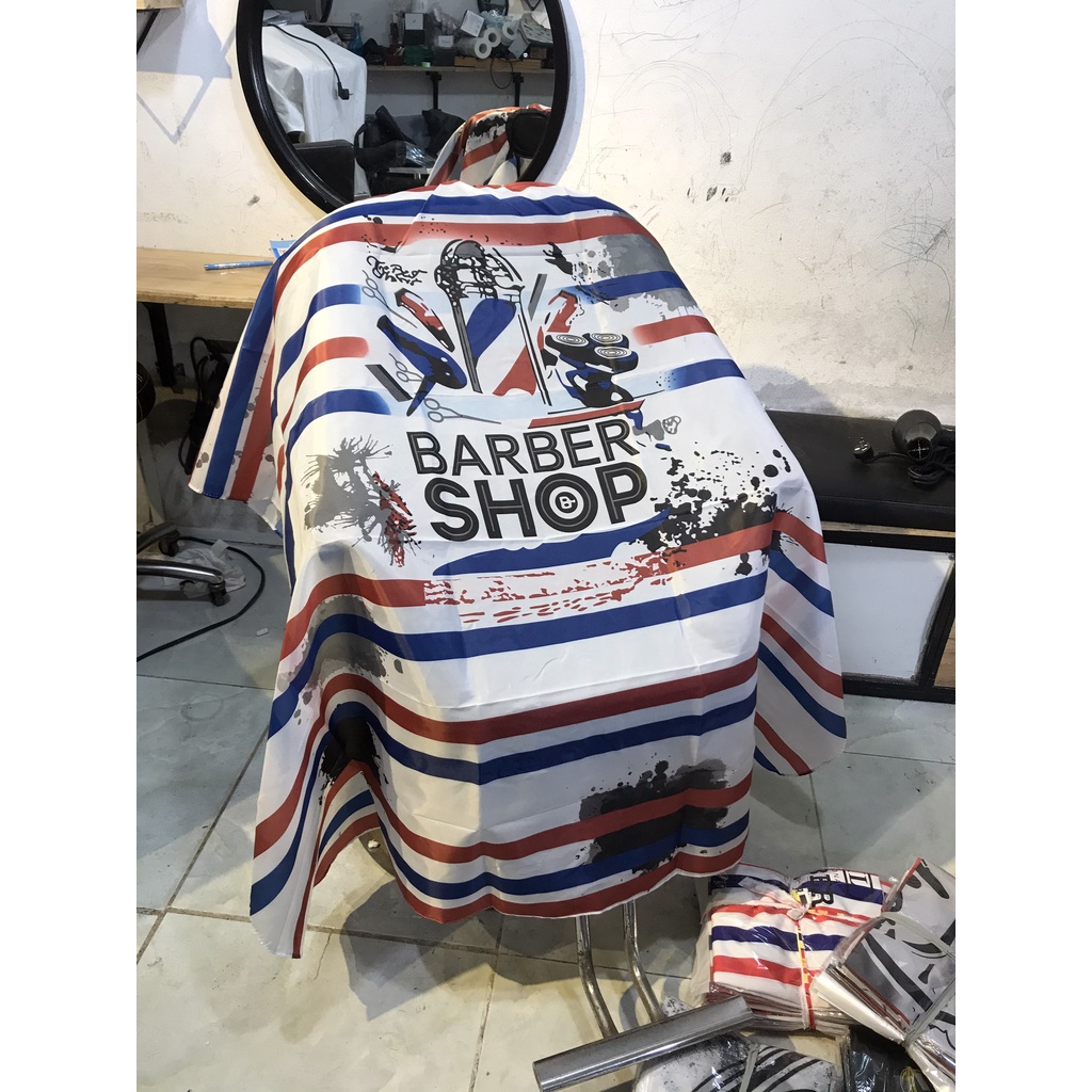 áo choàng cắt tóc nam barber