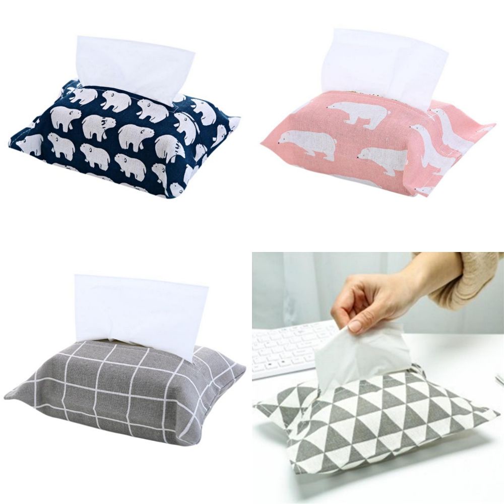 Hộp Đựng Khăn Giấy Bằng Vải Lanh Cotton Phong Cách Bắc Âu Sáng Tạo Cho Phòng Ngủ/Phòng Khách
