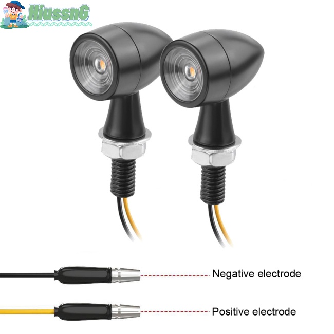 1 Cặp Đèn Xi Nhan Led Mini Bằng Nhôm + Pc Chống Thấm Nước Chống Trầy Xước Kiểu Retro Dành Cho Xe Máy
