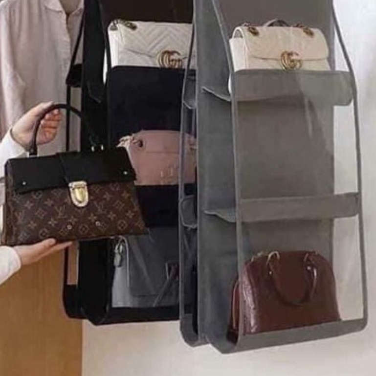 Túi Treo 6 Ngăn Đa Năng - Túi Treo Giỏ Xách Chống Bụi Đa Năng Cao Cấp Tiện Dụng Kích Thước 45x30 cm