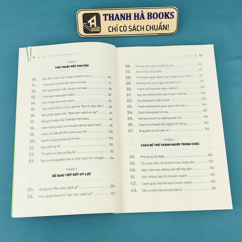 Sách - Nghệ Thuật Giao Tiếp Để Thành Công (Bìa xanh) -92 thủ thuật giúp bạn trở thành bậc thầy giao tiếp- Thanh Hà Books