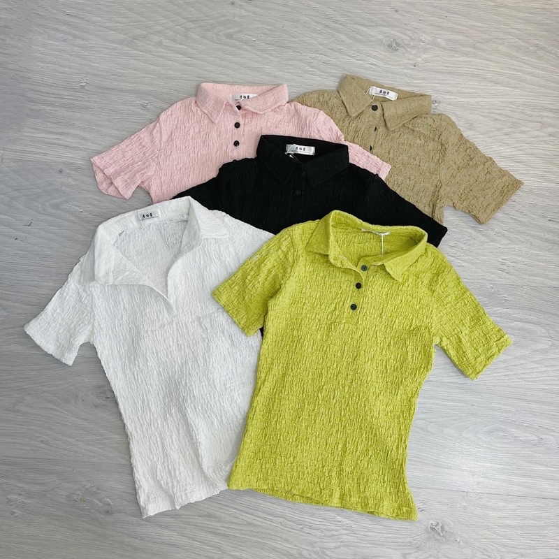 ÁO body chất thun xốp cổ polo cài nút - 22.Lystore