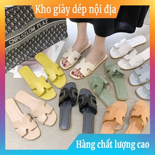 Dép nữ hình chữ H, dép đi biển nhựa xinh xắn, đế bệt, nhiều màu, đủ size, siêu dễ thương