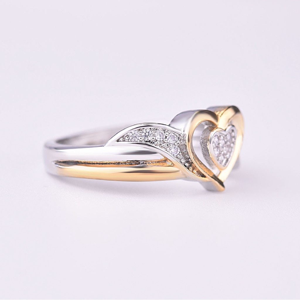 Nhẫn Đeo Tay Kim Loại Hình Trái Tim Thanh Lịch Cho Nữ