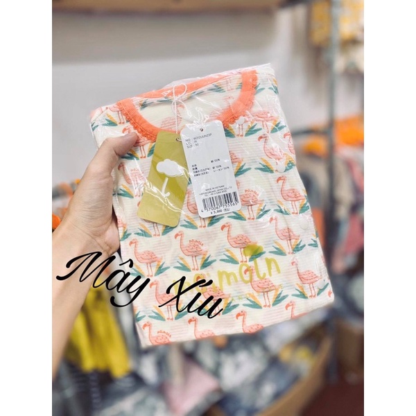 (70/73) Body hồng hạc bé gái cotton giấy Moimoln 61938