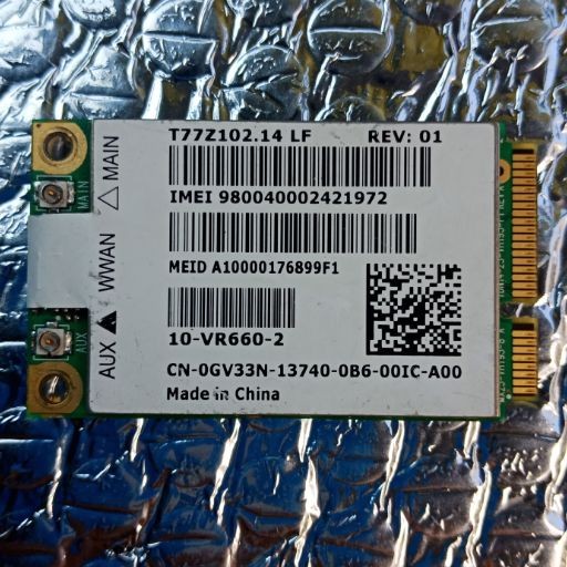 Card Mạng 3G WWAN Gobi2000 Dành Cho Dell 5620