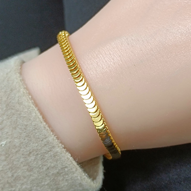 Vòng Tay Thép Titan Họa Tiết Vảy Cá Đơn Giản Thời Trang Dễ Phối Đồ Cho Nữ