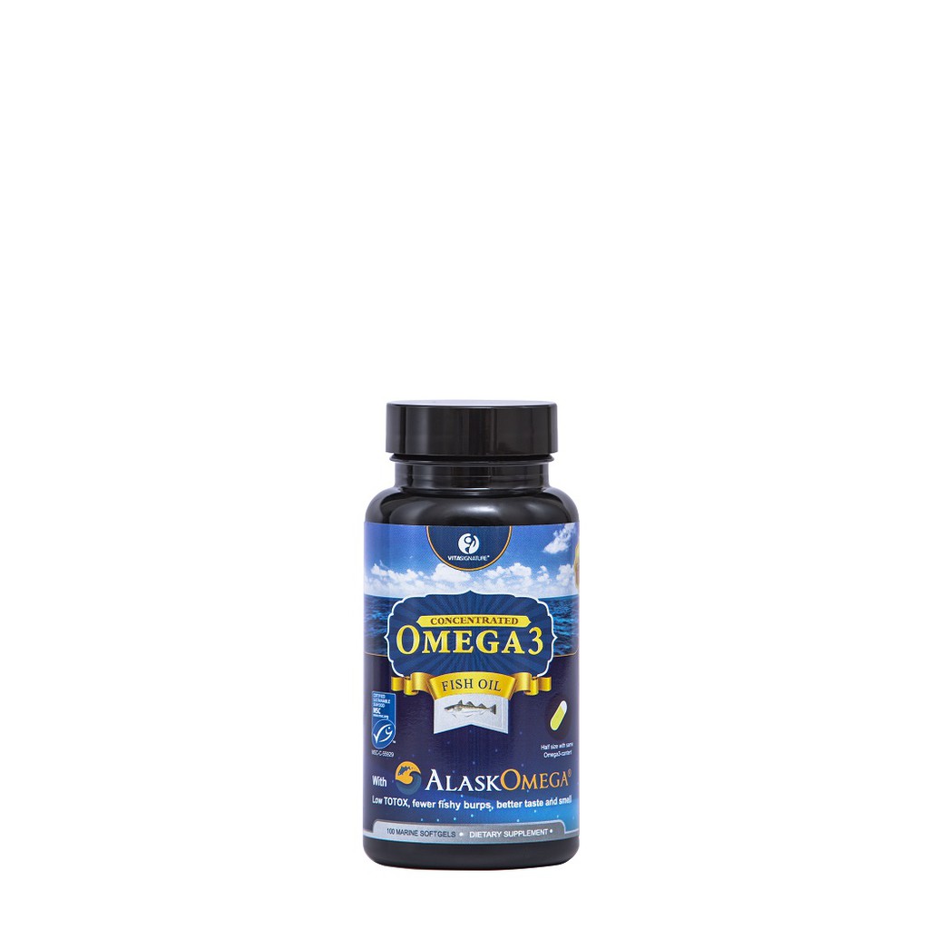 Dầu cá tươi Vita Signature Alask Omega 3 Fish Oil 100 viên/hũ