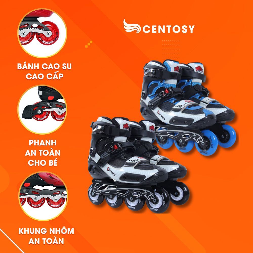 Giày Patin Người Lớn Cao Cấp [Centosy] Cougar CR9 - Có Form Giầy Chắc Chắn, Phanh An Toàn