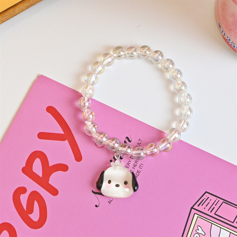 Vòng Tay Dây Cao Su Mặt Hình Cún Melody Kuromi Cinnamon Hoạt Hình Nhật Bản Đáng Yêu