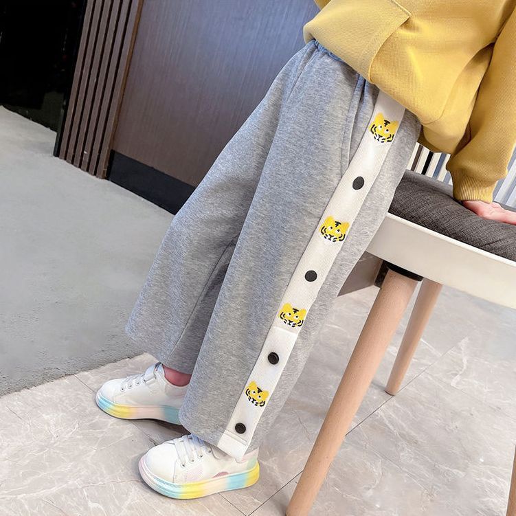 Quần Dài Dáng Rộng Thoải Mái Hợp Thời Trang Xuân Thu Cho Bé Gái