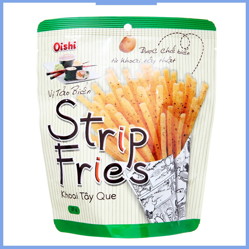 Snack Khoai Tây Que Oishi Strip Fries Vị Tảo Biển (Gói 27g)