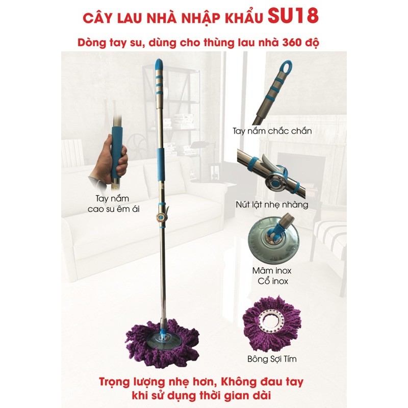 Cây lau nhà 360 độ HomeEasy SU18