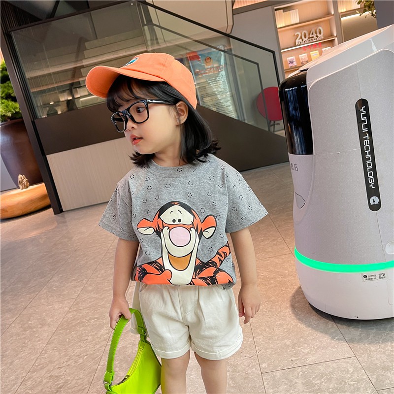 Áo Thun Ngắn Tay In Họa Tiết Hoạt Hình Cho Bé