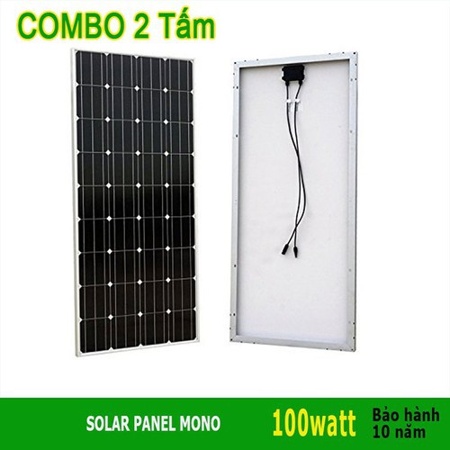 COMBO 2 TẤM PIN MẶT TRỜI 100W MONO