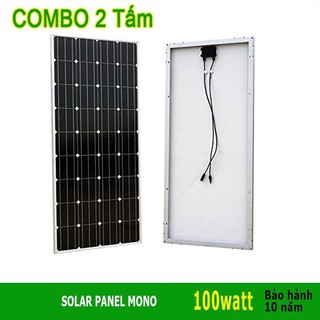 Combo 2 tấm pin mặt trời 100w mono