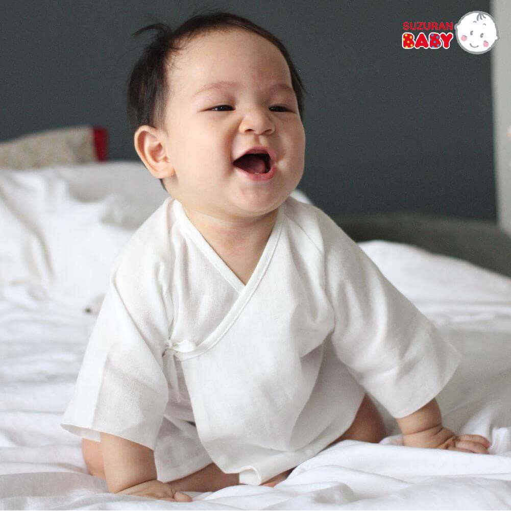 Áo sơ sinh Chitosan kháng khuẩn Suzuran Japan - Ngắn