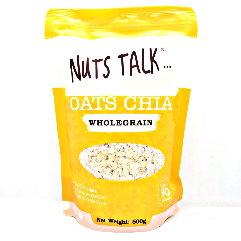 Yến Mạch Nguyên Hạt Nutstalk Oats Chia Wholegrain 500g - Nguyên Liệu Úc