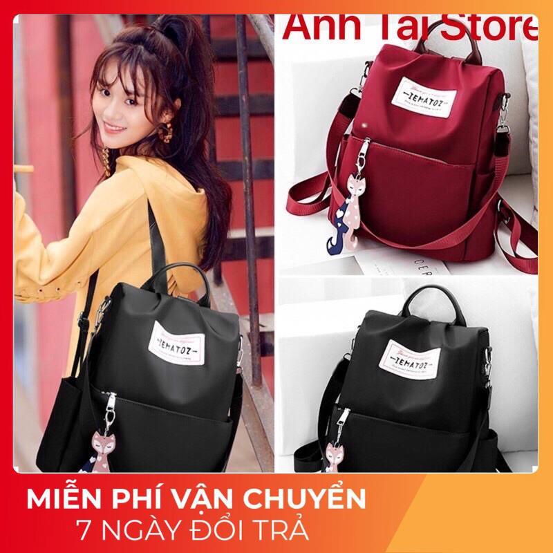 Balo thời trang nữ chất vải Oxford chống nước chống cháy siêu bền phong cách Hàn Quốc tặng kèm móc treo báo đốm AT114