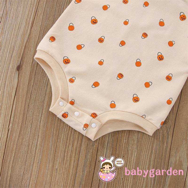 Áo Liền Quần Tay Dài In Hình Ma / Bí Ngô / Bí Ngô / Đèn Lồng Cho Bé 0-24 Tháng Tuổi