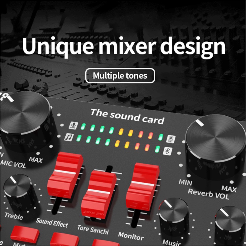 Sound Card Thu Âm Livestream V8S - Phiên Bản Nâng Cấp Cực Hay Của V8 - 16 Hiệu Ứng - Có Auto Tune - Bluetooth