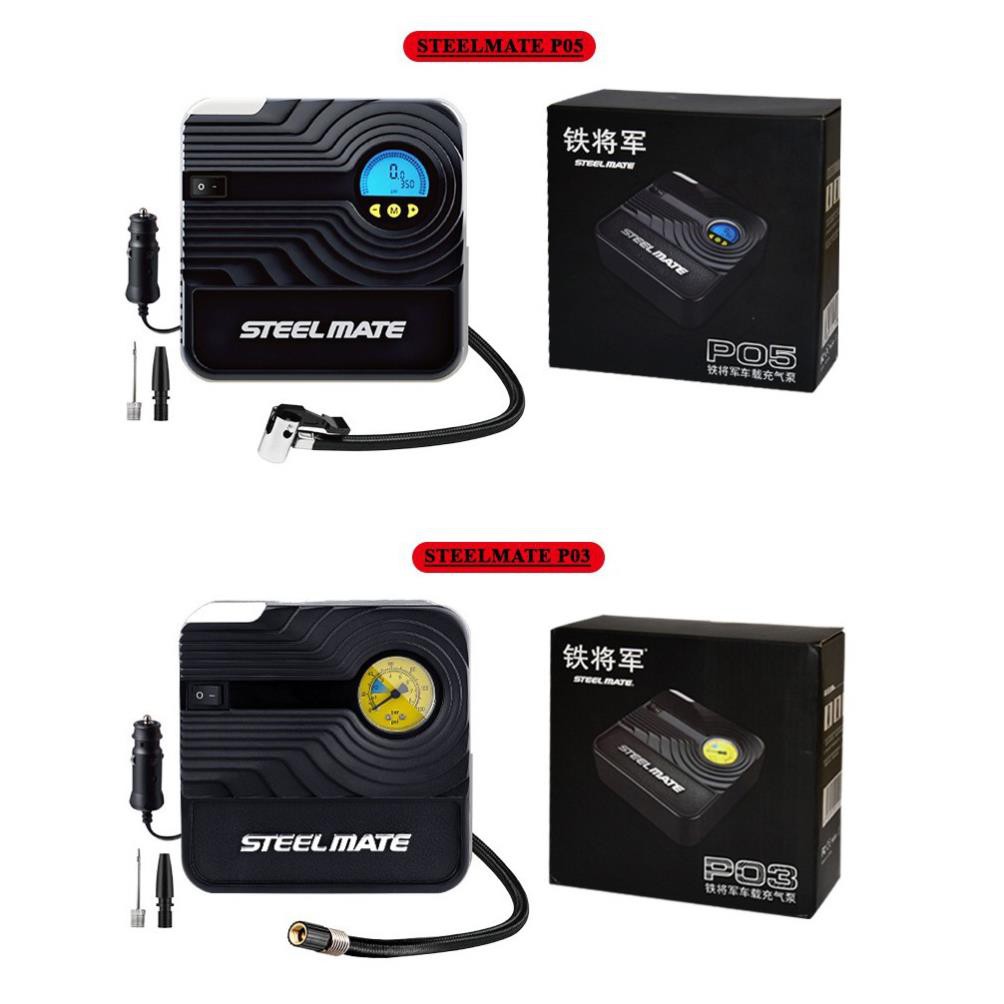Bơm lốp ô tô STEELMATE tự ngắt P05 và P03 đồng hồ cơ mã lực lớn siêu bền