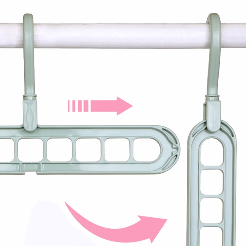 Bộ 6 Móc Treo Quần Áo 9 Lỗ Tiết Kiệm Không Gian Tiện Dụng Cho Phòng Ngủ / Ký Túc Xá