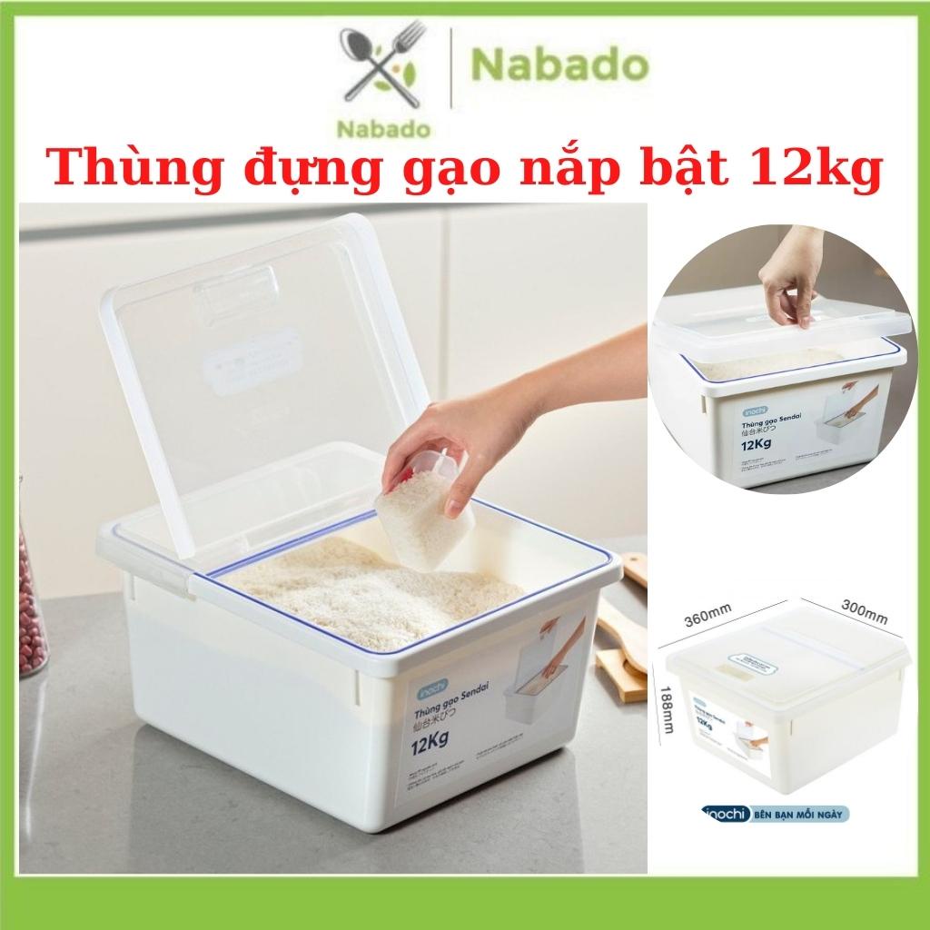 Thùng đựng gạo INOCHI cao cấp nắp bật dung tích 12Kg