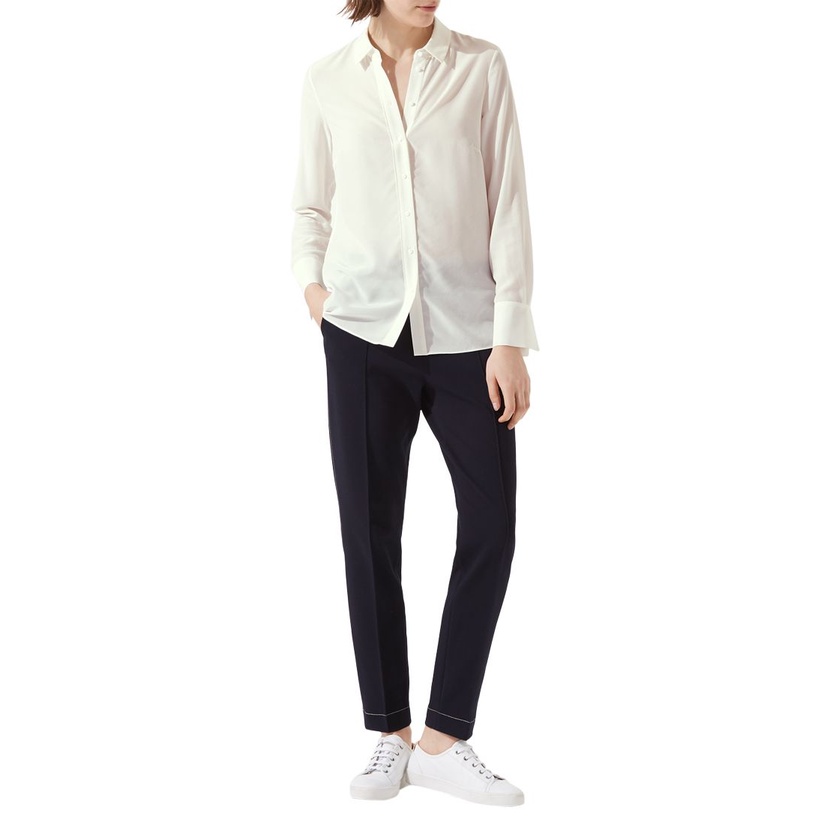 Áo sơ mi lụa trắng Jigsaw Silk Shirt J33889