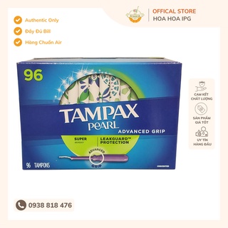 Băng vệ sinh dạng ống  Tampax Pearl  96 cái chất liệu sợi cotton thiên nhiên có độ thấm hút cực tốt.