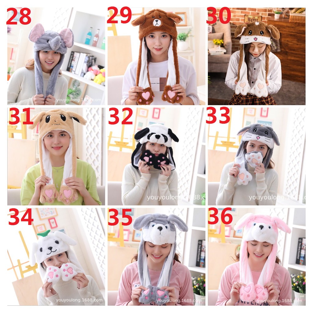[FREESHIP 50K] Mũ tai thỏ giật Kpop 9 mẫu (Set 4) - Hàng sẵn