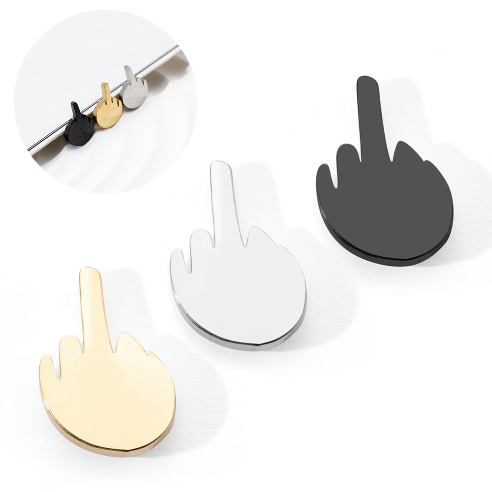 1 đôi bông tai hình ngón tay mini phong cách punk thời trang cho nam và nữ