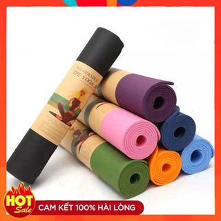 Thảm tập yoga chống trượt 2 lớp dày 6mm chất liệu cao su non tpe cao cấp yoga cat smart 3