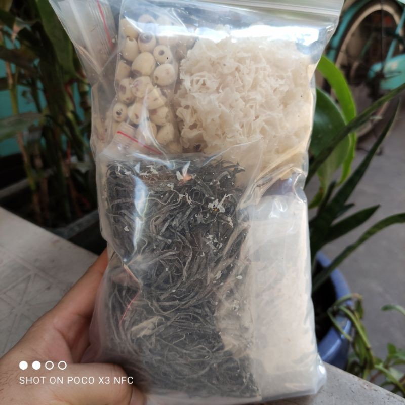CHÈ SÂM BỔ LƯỢNG - set nguyên liệu 955g nấu 20 - 25 ly chè (set mới có củ sen, gía không đổi)