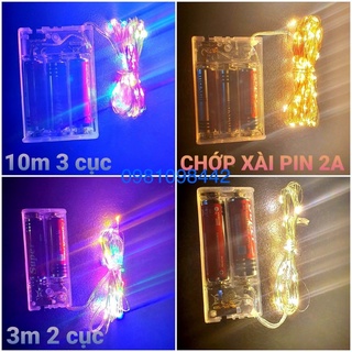 Dây đèn led xài pin 3A dài 3m-10m .