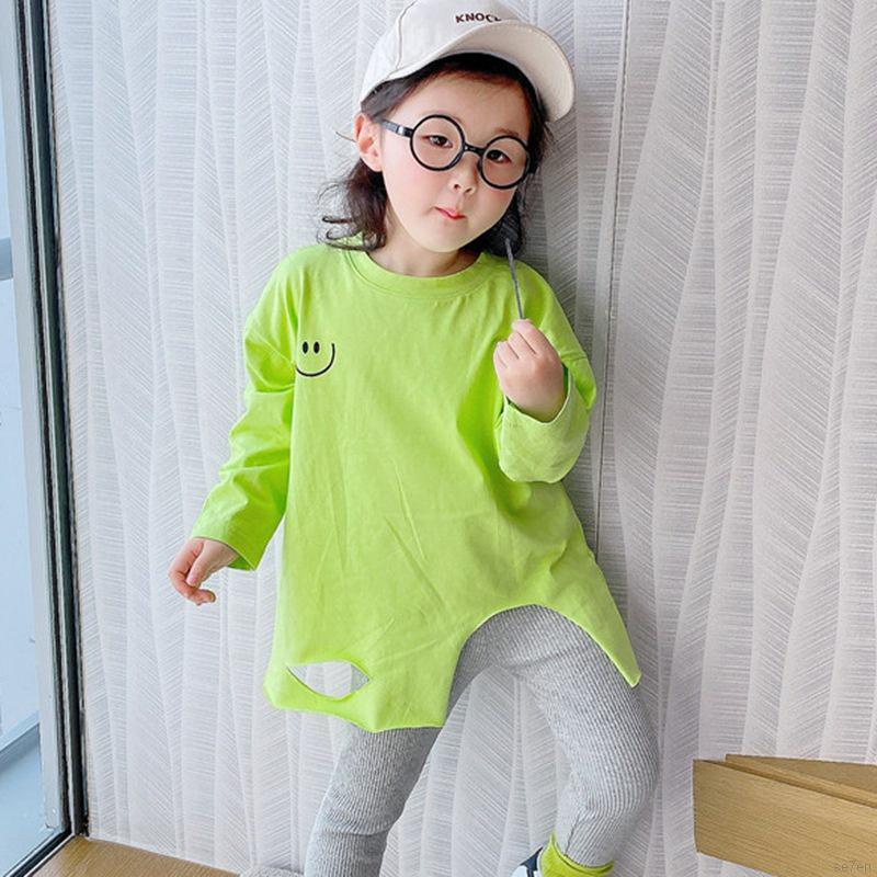 Áo sơ mi tay dài in họa tiết hoạt hình kiểu Hàn Quốc thời trang mùa thu cho bé gái Se7en