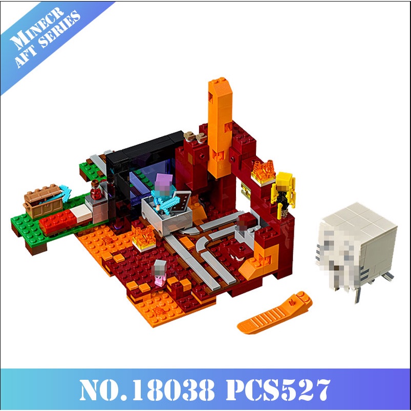 Bộ đồ chơi lắp ghép Sluban 470 mảnh hình Minecraft The Nether Portal cho bé