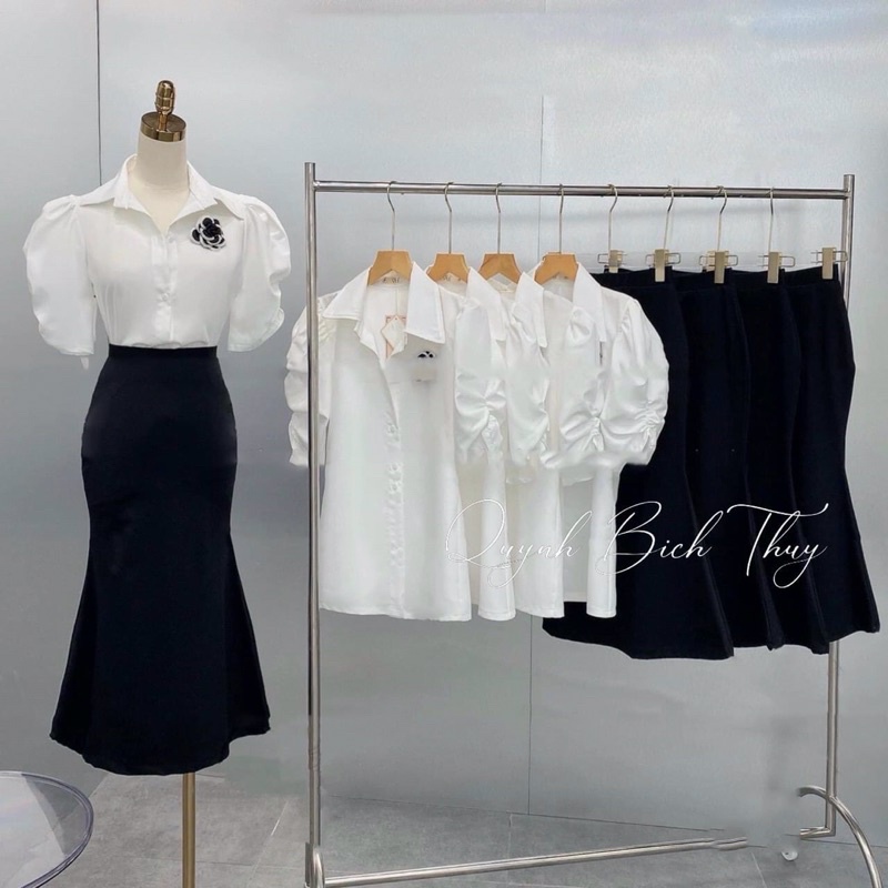 Chan váy đuôi cá dáng dài màu đen chất Zip phong cách Ulzzang Hàn Quốc tôn dáng cực đỉnh