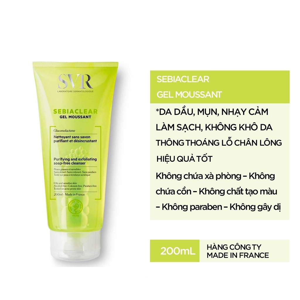 Sữa Rửa Mặt SVR Pháp Dành Cho Da Dầu Mụn - Hàng chính hãng - Skin authentic | BigBuy360 - bigbuy360.vn