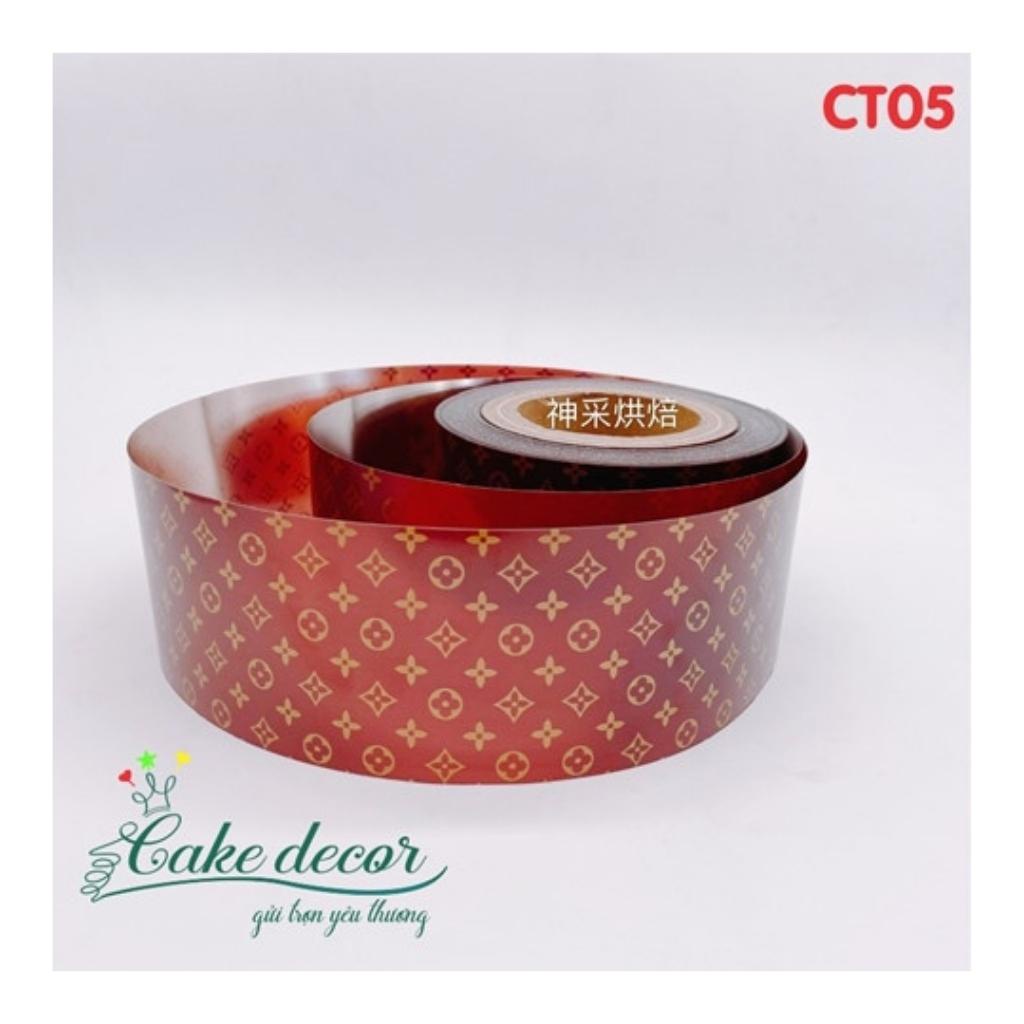 Cuộn Mica Lót Thành Bánh Họa Tiết Trang Trí Loại 8cm Dài 60m