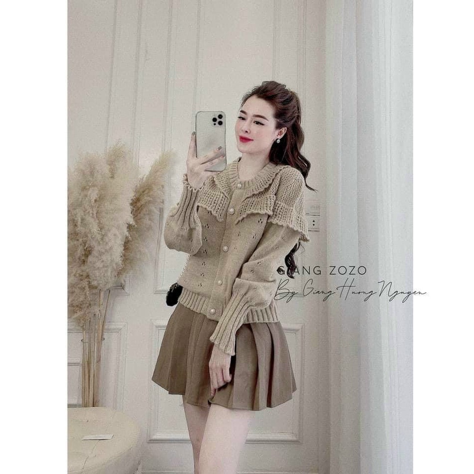 Áo len bầu mùa đông kết hợp sau sinh
