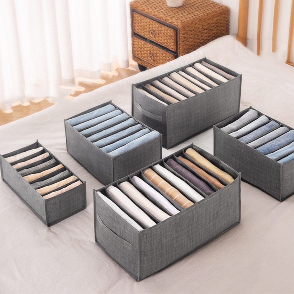 Túi vải đựng quần áo 7 ngăn size to đựng quần Jean khay vải đựng đồ lót tất vớ tiện dụng túi sắp xếp tủ quần áo