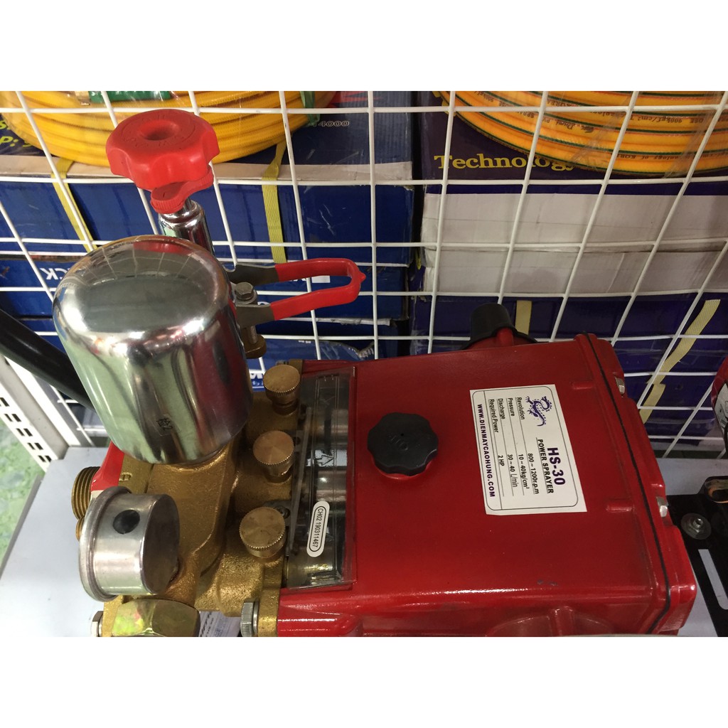 Bộ rửa xe dây đai động cơ 3kw đầu 2hp chân vuông có bánh xe