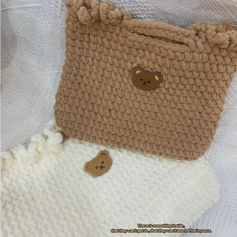🐻Túi chống sốc Laptop/ Ipad Len bông sữa Handmade, hàng thủ công bằng tay 🐻