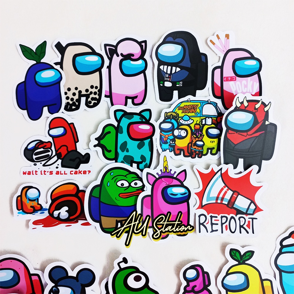 Sticker nhựa hình dán AMONG US siêu dễ thương  - sticker nhựa PVC không thấm nước