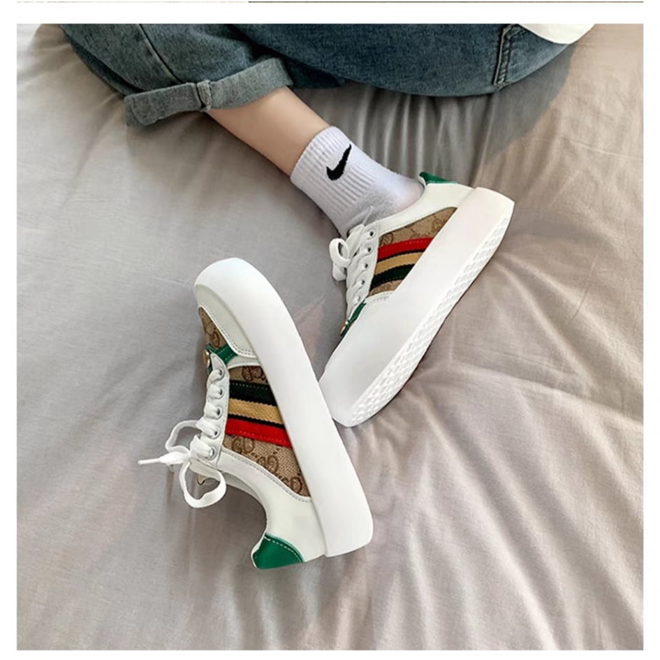 Giày ulzzang giày thể thao đế bánh mỳ hai màu hồng xanh new 2021 ful size 35-40
