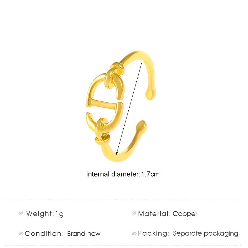 Nhẫn Hở Khắc Chữ D Đôi Đơn Giản Thời Trang Cho Nam Nữ