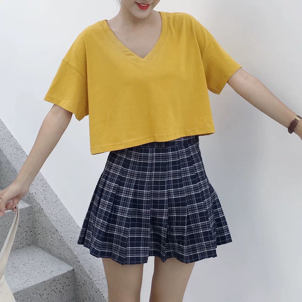 ÁO CROPTOP CỔ TIM VÀNG ĐỘC LẠ